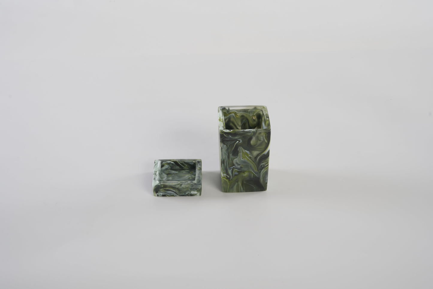 Bathroom Small Square Lidded Box